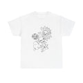 Celestial Doodles Graphic Tee — Sun, Moon & Stars Line Art T-Shirt